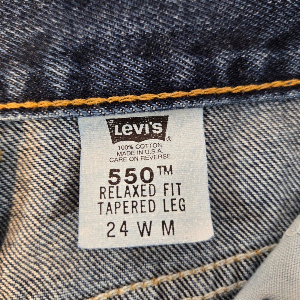 USA Vintage LEVI'S 550 Relaxed Fit Tapered Leg Hi-Rise Women's Plus Size 24 W M. - Picture 11 of 16
